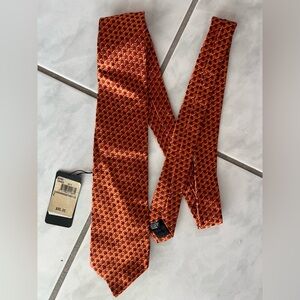 Boss Vibrant Orange Patterned Tie